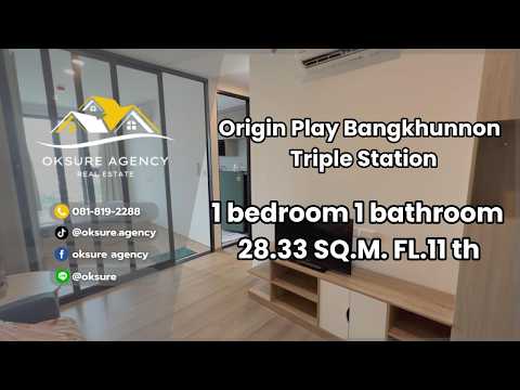 Origin Play Bangkhunnon Triple Station, Bangkok, Bang Khun Non, Bangkok Noi, Bangkok, 1 Bedroom, 28 sqm, Condo For Rent, by NATTAPHONG Yodmanotham (K. Book), 500616083 - DDproperty.com