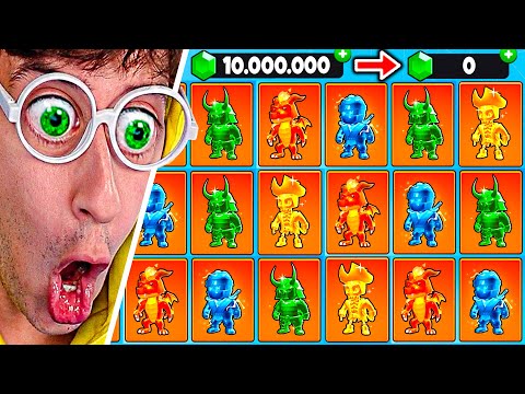 100% Juego Completado 🏆! (Gasto Gemas INFINITAS 💎🤑) - Stumble Guys TEKENDO