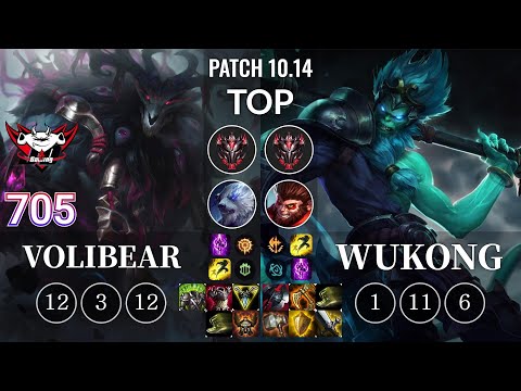 JDG 705 Volibear vs Wukong Top - KR Patch 10.14