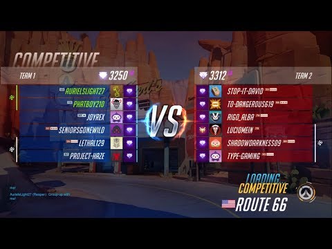 Overwatch Competitive | 3250 SR vs 3312 SR Soldier 76 Route 66