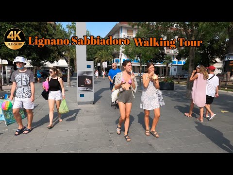 Lignano Sabbiadoro  Italy 4K HDR Walking Tour