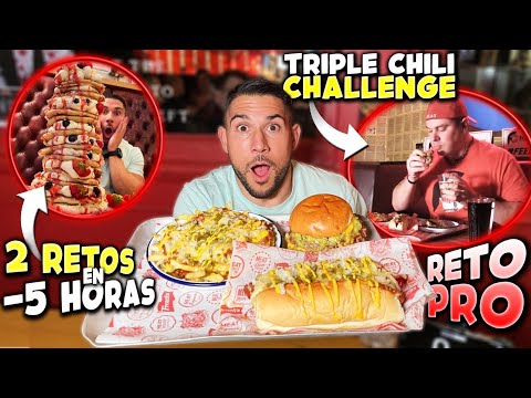 EL RETO del TRIPLE CHILI CHALLENGE *HAGO 2 RETOS en MENOS de 5 HORAS* DEMASIDADA COMIDA...