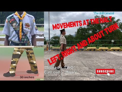 Movements at the halt, Left, Right and About turn