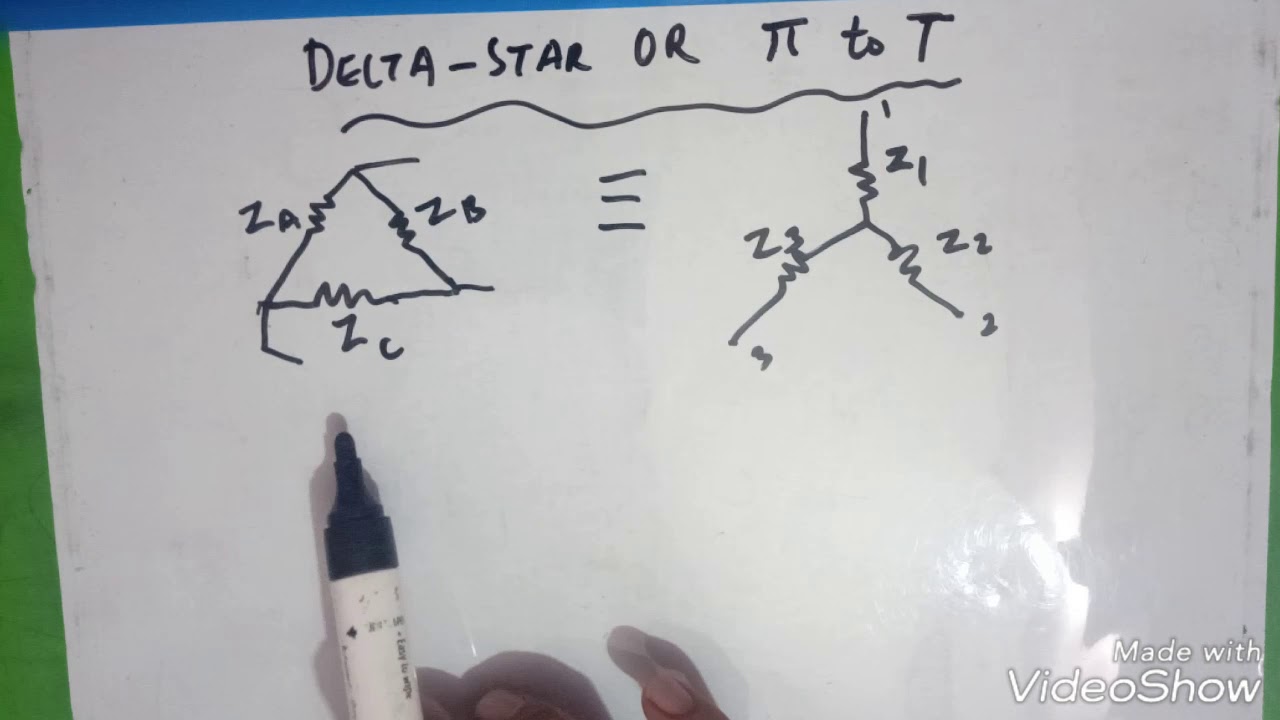 How to transform from delta to star/π to T  for a network