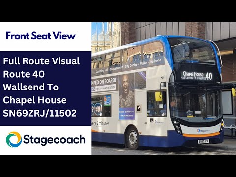 Full Route Visual | Stagecoach NE Bus Route 40 - Wallsend to Chapel House | SN69ZRJ/11502