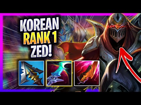 RANK 1 ZED KOREA DESTROYING SOLOQ! - KR SoloQ OTP ZED MAIN Gameplay!