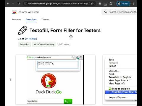 Test Fill add to chrome