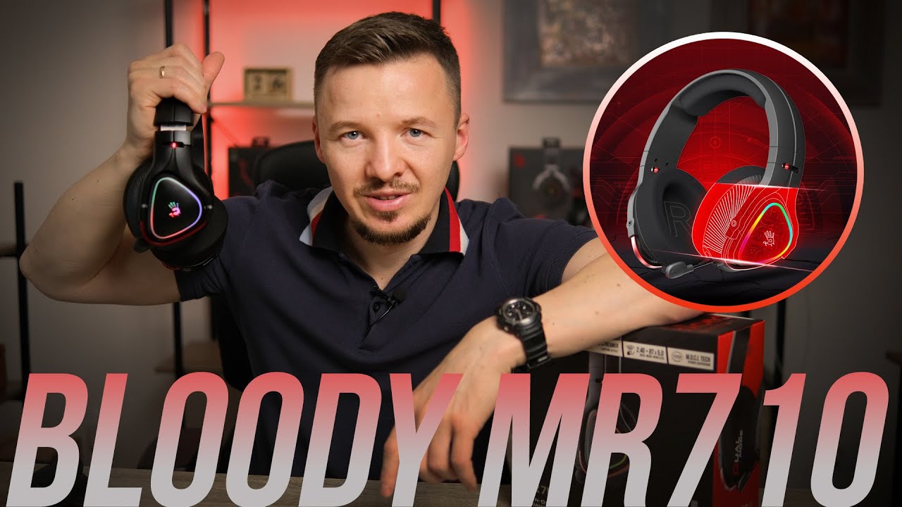 Навушники ігрові Bloody MR710, RGB, колір чорний
