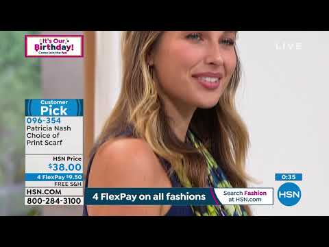 Patricia Nash Print Scarf  Approx. 75" x 24"