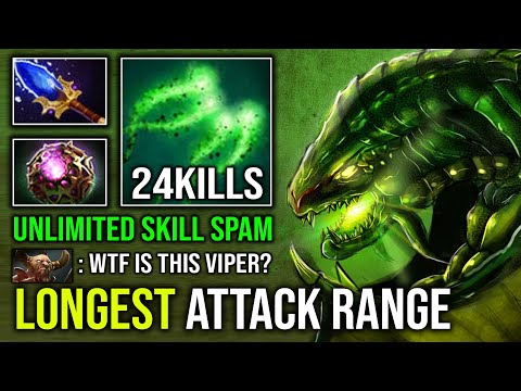 NEW SNIPER HERO Longest Attack Range 100% Unlimited Nethertoxin Skill Spam Viper Dota 2