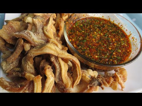 Fried Pork Ears And Spicy Chili Sauce / Asian Cooking Style