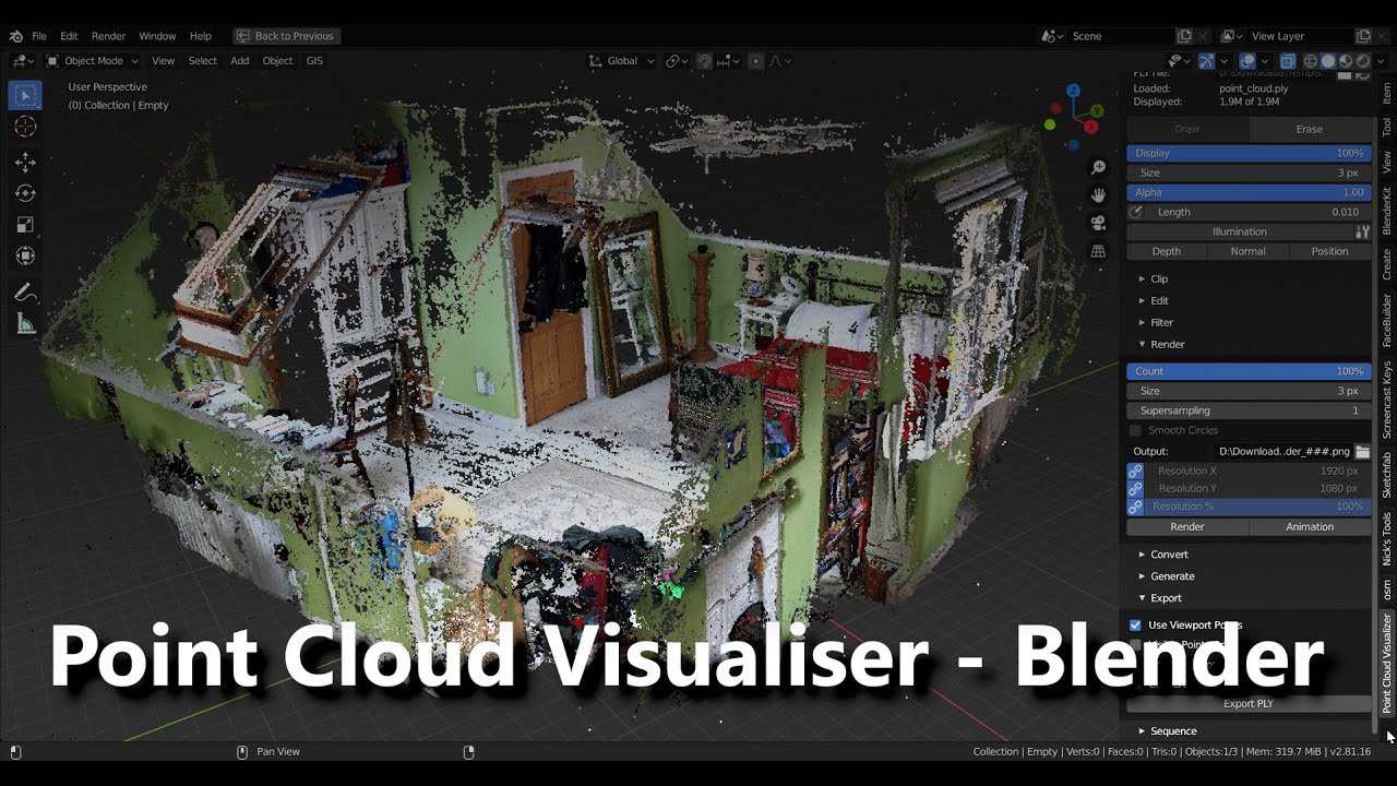 Point Cloud Visualizer  - Blender