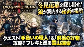 【ドラゴンズドグマ2：ダークアリズン】クエスト「手負いの職人」＆「飼狼の好物」攻略！フレキと巡る雪山探索 Part 2【ネタバレあり】