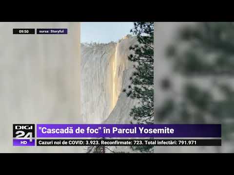 Fenomen spectaculos: „Cascadă de foc” în Parcul Yosemite