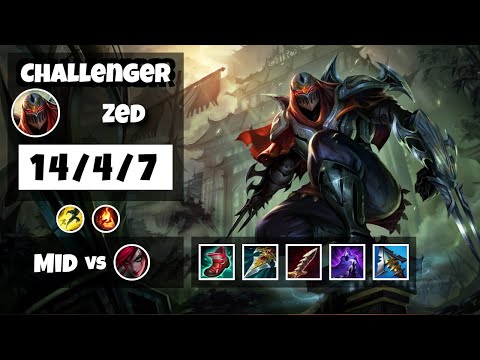 Zed vs Katarina BR Challenger MID (14/4/7) - v11.10