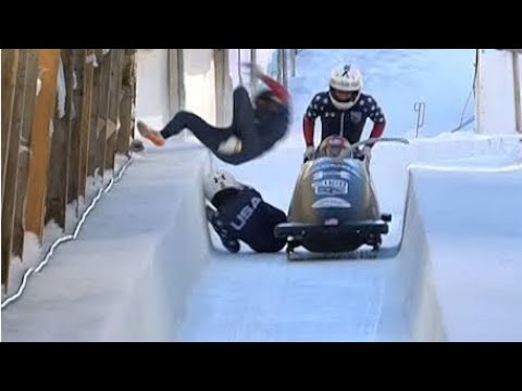 St. Moritz Bobsleigh Sturz: Teamkollegen stürzen, Kristopher Horn steuert 210-kg-Schlitten allein!