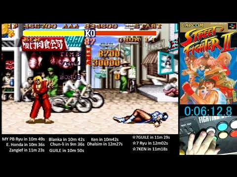 SNES Street Fighter II KEN Hardest 11:02 SPEEDRUN