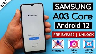 Samsung A03 Core Android 12 Frp Bypass Without Pc | Without Activity Manager New Method 2023 June