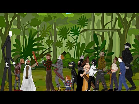 GRANNY vs GRANDPA SLENDER MAN vs Pinhead, Jason, Leatherface, Chucky, Jeff, Freddy, Michael, Tyrant