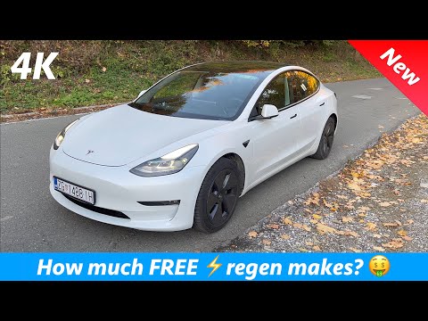 Tesla Model 3 LR 2021 How much FREE energy does it generate going downhill? 🤑