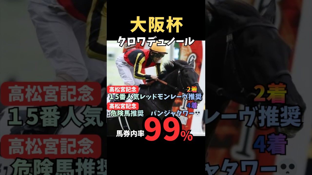 【大阪杯2026】馬券内率99%／クロワデュノール#大阪杯 #クロワデュノール #競馬 #競馬予想 #競馬予想tv #中央競馬予想 #ウマキング #うまログ #粗品