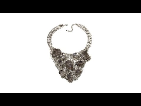 Rara Avis by Iris Apfel – Halskette aus rauchigem Steingeflecht