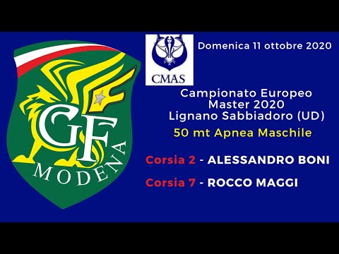 50 mt Apnea – Alessandro Boni, Rocco Maggi - Campionato Europeo Master Nuoto Pinnato 2020