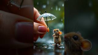 Always help animals. #shortsfeed #viralvideo #mouse #mice #rat #rats #rain #umbrella #rainyday #cute