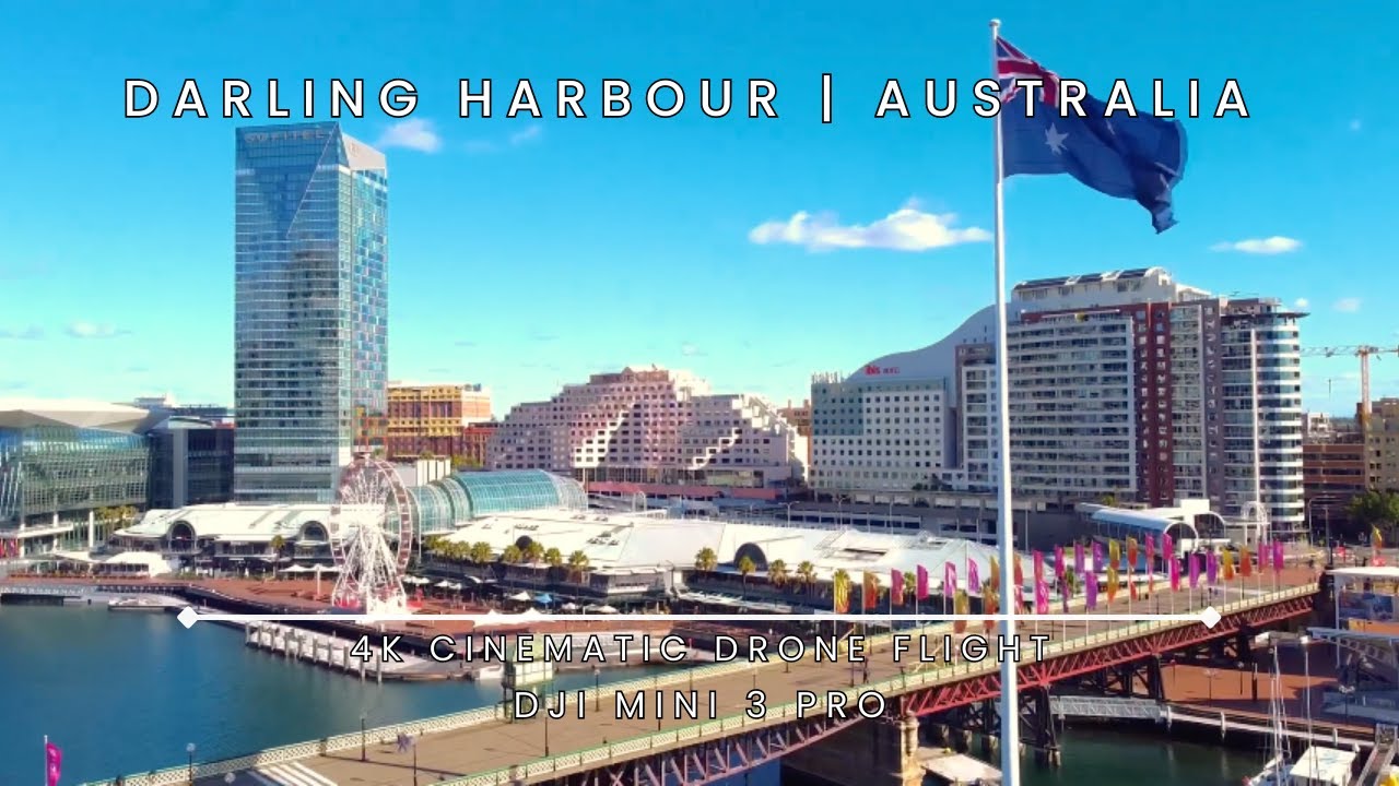 Experience the aerial panoramas of Darling Harbour.