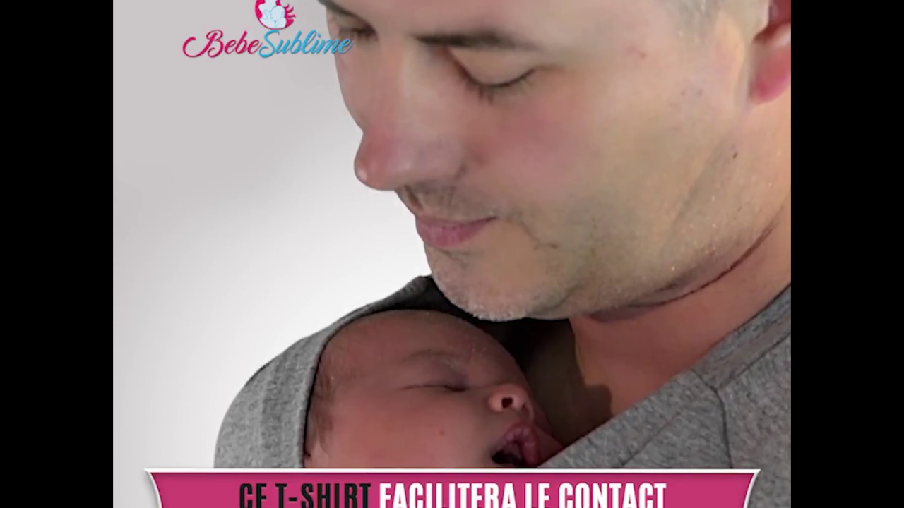T-shirt peau à peau pour papa et bébé