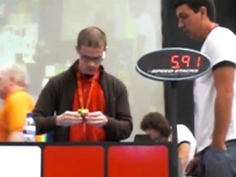 Solving cube in 14.36s at European Championship 2008