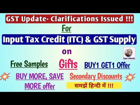 ITC Claim on FREE SAMPLE | GIFTS | BUY1 GET1 FREE OFFER| BUY MORE, SAVE MORE| GST Clarifications !! Video