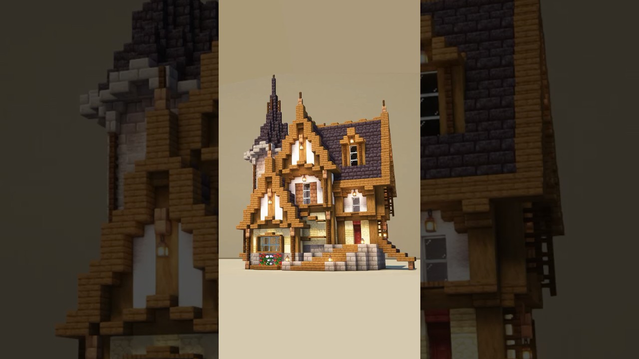 ファンタジーな家がかっこよすぎる！ #マイクラ #マイクラ建築 #マインクラフト