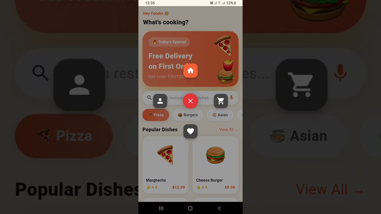 Food app home screen thumbnail