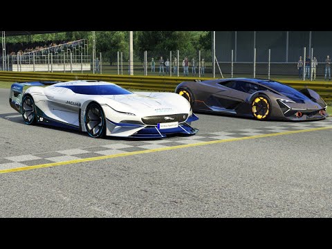 Jaguar Vision GT 2022 vs Lamborghini Terzo Millennio 2018 at Monza Full Course