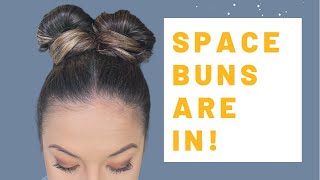 EASIEST SPACE BUNS TUTORIAL 😍 LEARN A SIMPLE/FAST HAIR DO! PART 1
