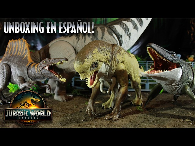 Vídeo relacionado con Mattel Jurassic World: El Renacer, Grandes embestidas Quilantaisaurio Figura de dinosaurio de juguete de especie grande, con 2 embestidas, juego digital, JGB95