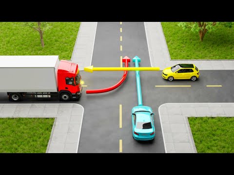 Which CAR Should PASS the Intersection FIRST USA Driving Tests and Road Rules