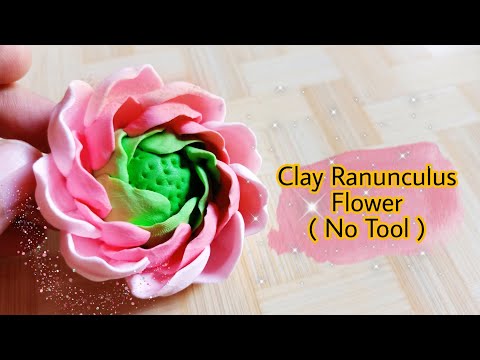 Clay Ranunculus Flower | Flower Making | Handmade Clay Flower 🌸