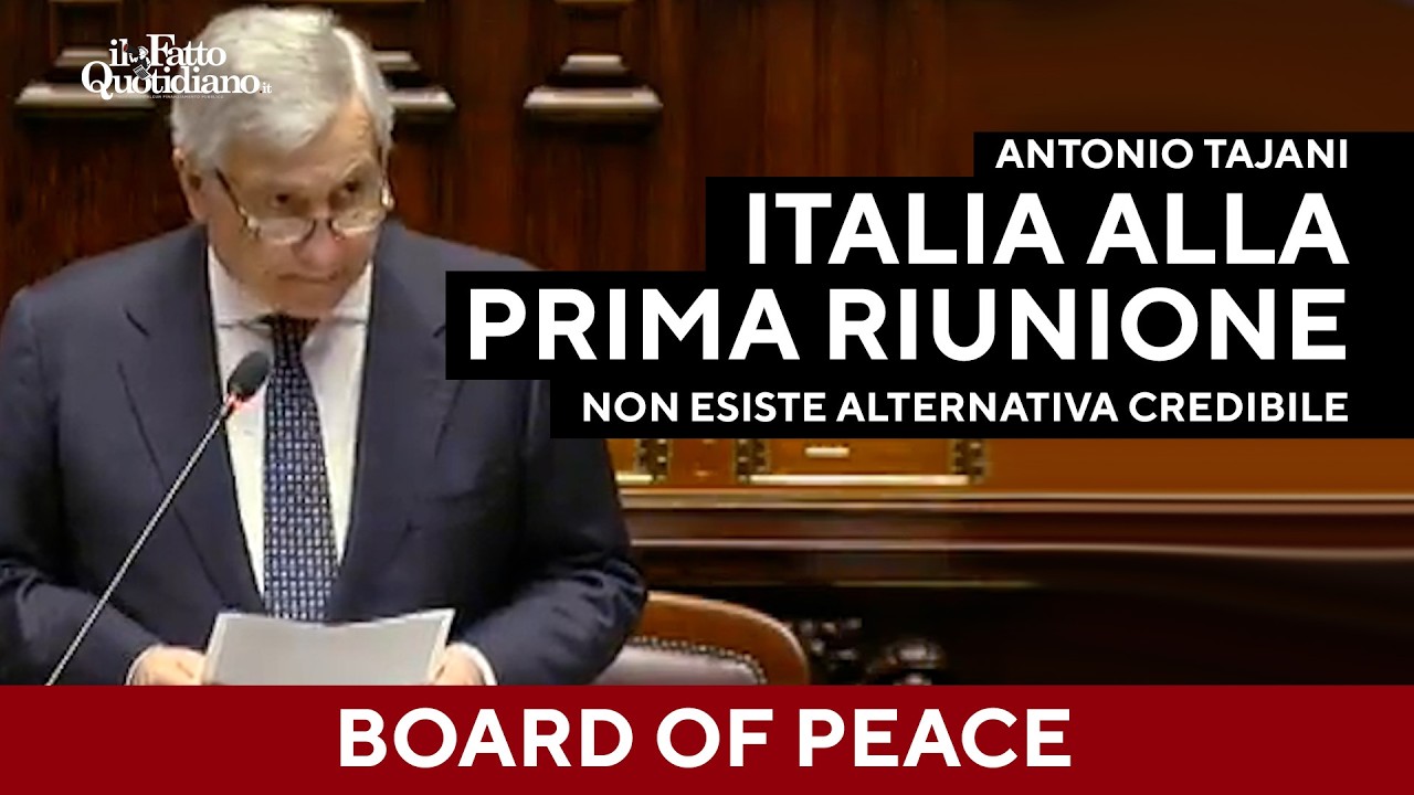 Tajani su Gaza e il Board of peace: "Italia alla prima riunione, non esistono alternative credibili"