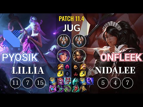 DRX Pyosik Lillia vs OnFleek Nidalee Jungle - KR Patch 11.4