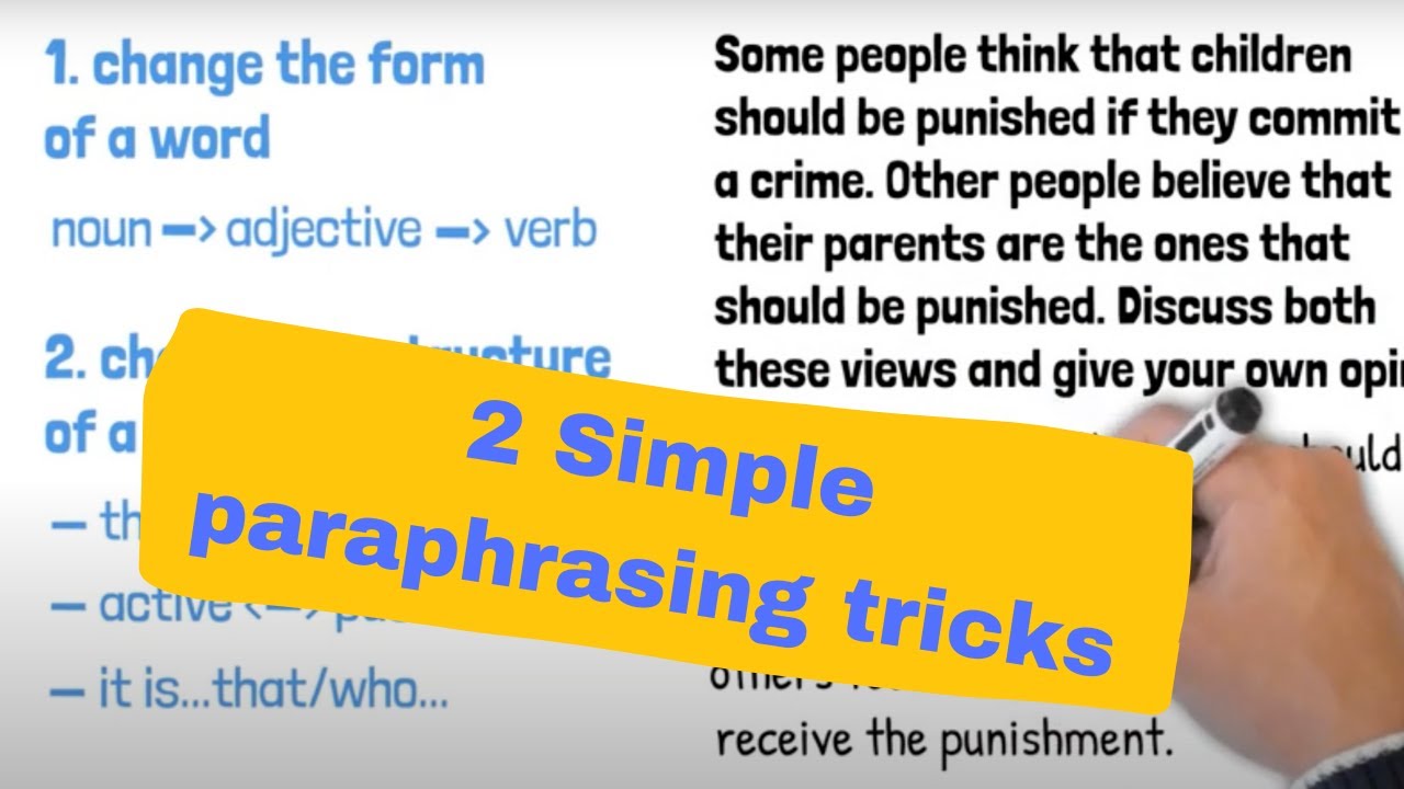 2 simple paraphrasing tricks - how to paraphrase ielts writing task 2