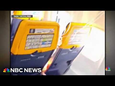Passenger partly sucked through airplane window