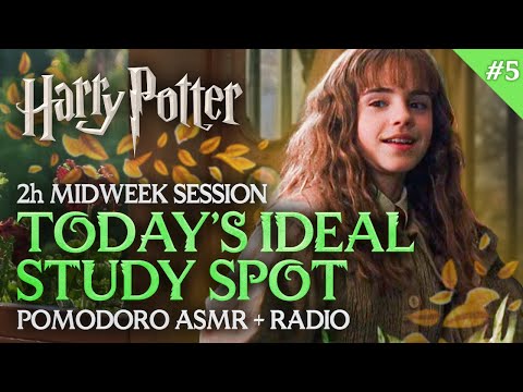 2h Harry Potter Pomodoro 🌱📙 Greenhouse Cozy Study | Relaxing Motivational Study Session ASMR + Radio