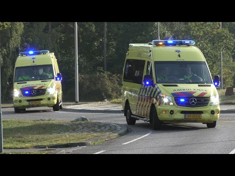 Verschillende Ambulances met spoed in Oss