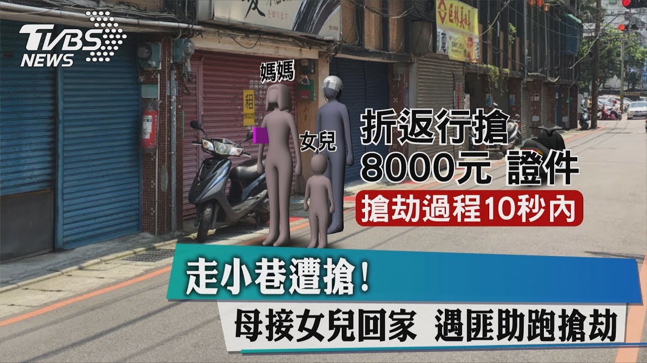 走小巷遭搶!母接女兒回家 遇匪助跑搶劫