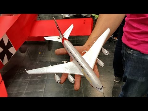 A-380 NANO SUPER MICRO LIGHTWEIGHT INDOOR MODEL AIRLINER DEMO FLIGHT / Intermodellbau 2017