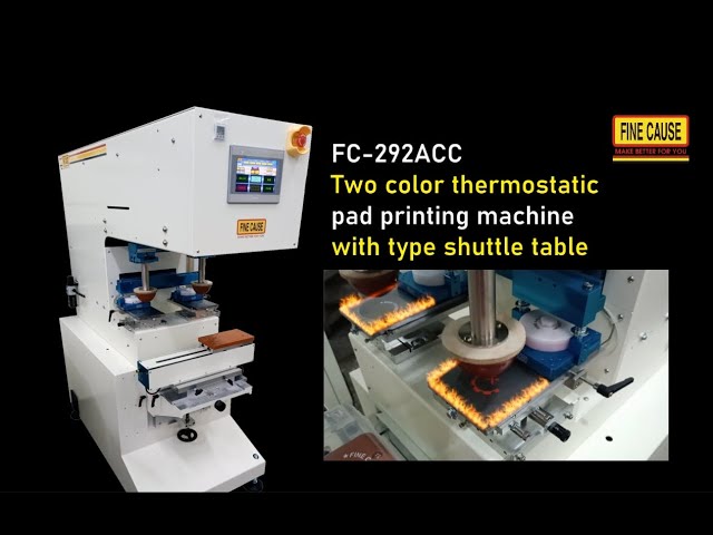 Two color thermostatic pad printing machine with type shuttle table-FC-292ACC