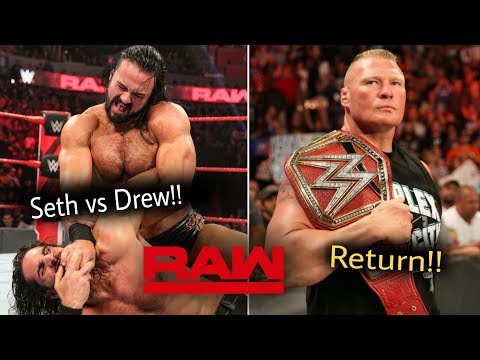 Kurt Angle's Opponent!! #Championship match!! Seth vs McIntyre!! Lesnar Return!!Raw 18/03/19 preview