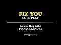 Fix You (LOWER KEY KARAOKE PIANO COVER) Coldplay with Lyrics